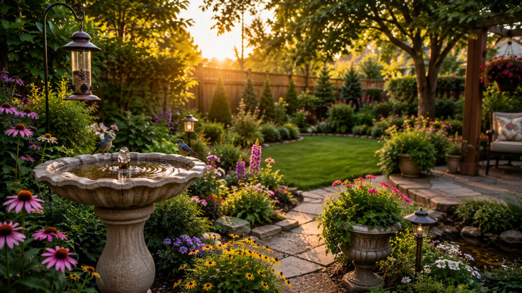 Peaceful backyard garden