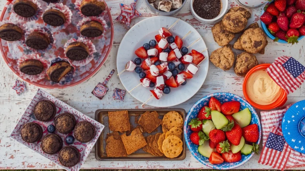 Best 4th of July Food Ideas 2026 – festive party spread with burgers, snacks and patriotic decorations