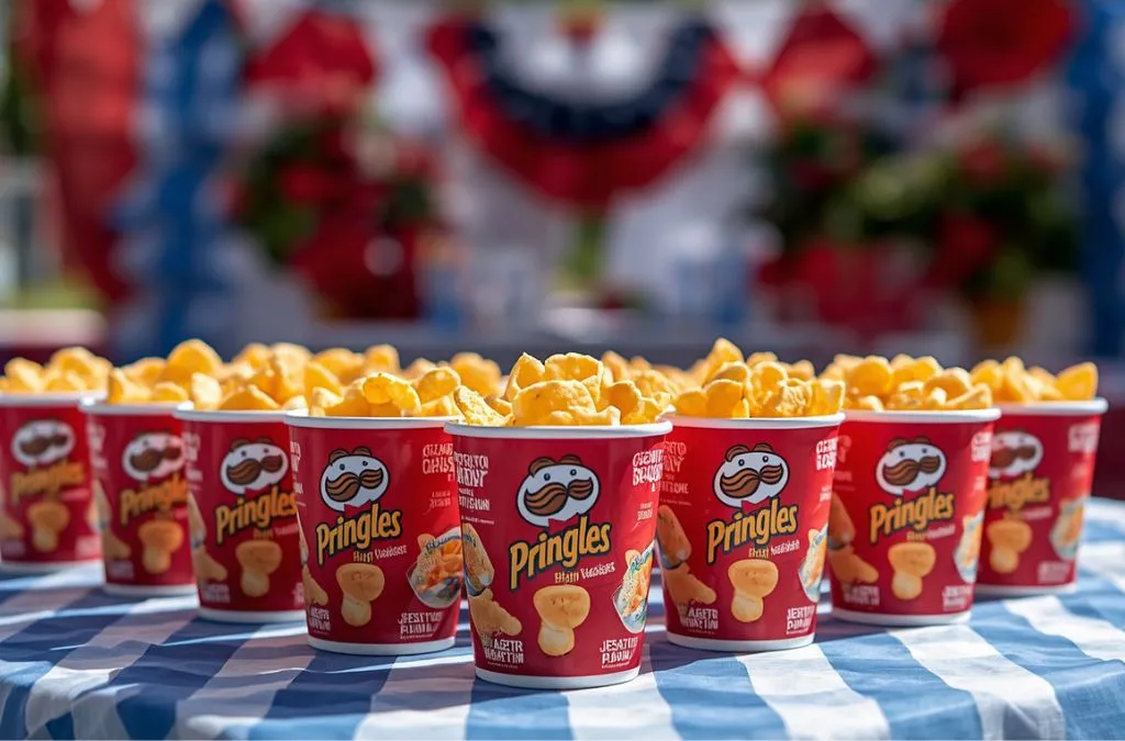 Individual snack stacks for easy 4th of July party snacking
