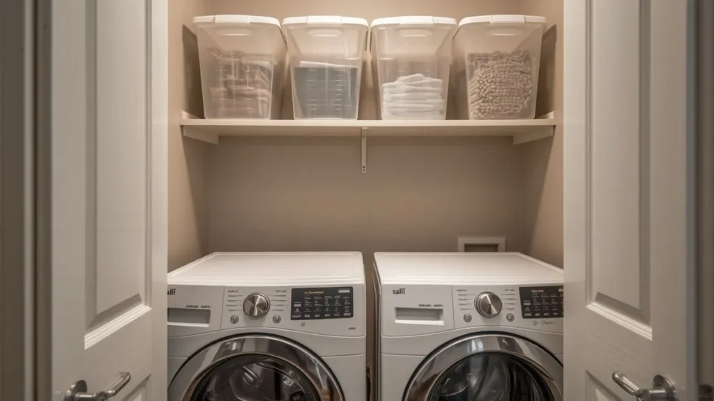 laundry room storage solution for small spaces