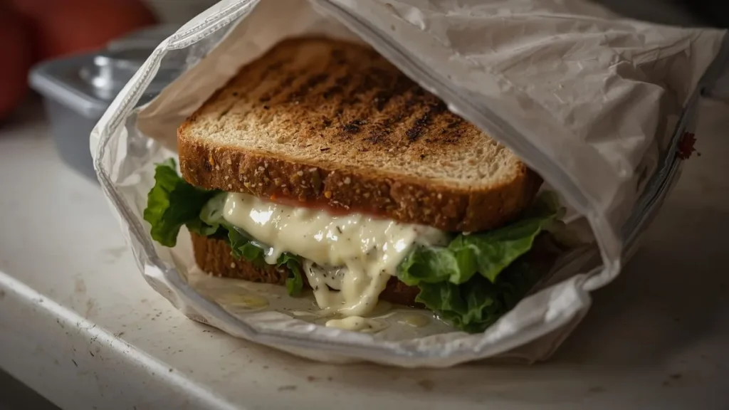 A soggy, leaked lunch showing why parents need better school lunch ideas
