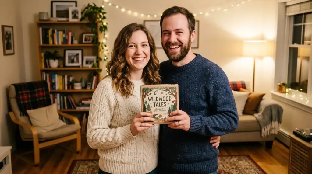 Couple picking a card game for their next at-home date night