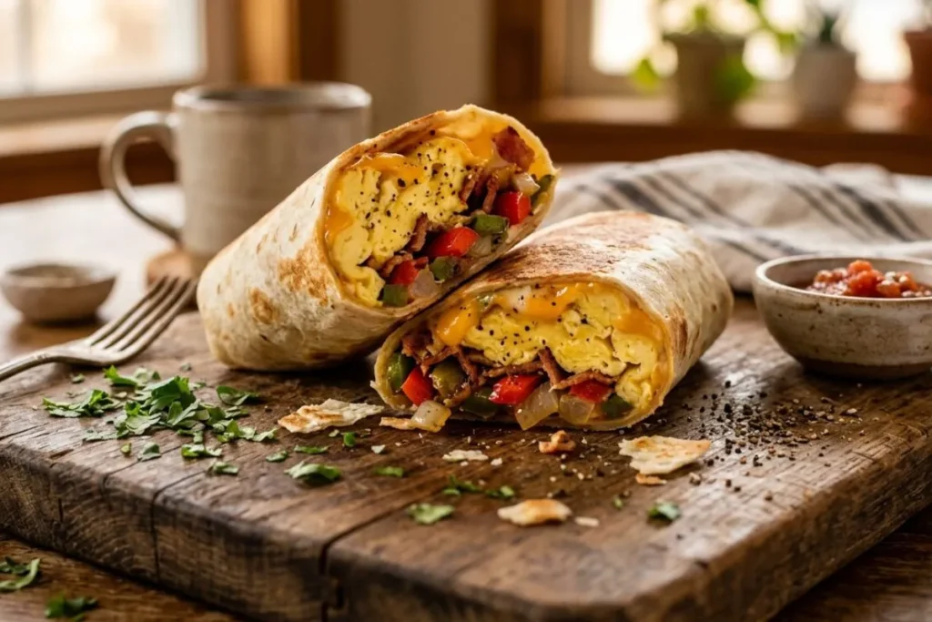 : Turkey bacon breakfast burrito recipe for busy mornings