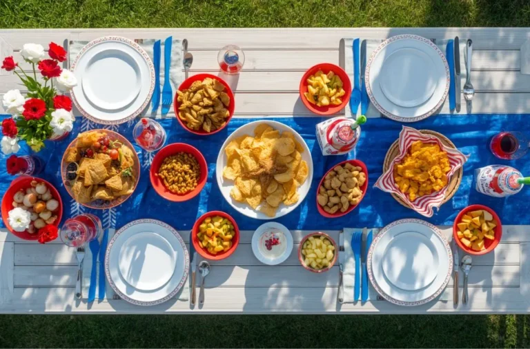 Ultimate 4th of July food guide spread with appetizers sides and snacks